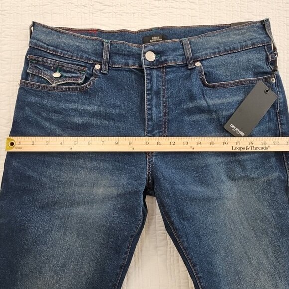 True Religion Rocco Jeans Men's 36x32 Dark Wash NEW Flap Pockets Relaxed NWT - Picture 12 of 16